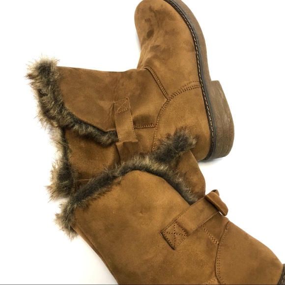 AMANDA BLUE faux suede bow back windsor boots zip side size 10/41 - Picture 13 of 15